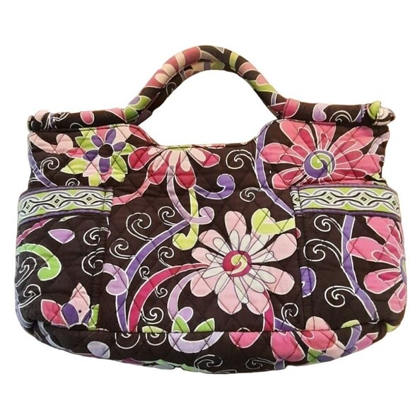 Vera Bradley PURPLE PUNCH GABBY Floral Quilted Bag With Zipper & Pockets - Picture 1 of 10